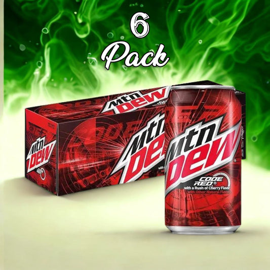 6 Pack Mtn Dew Code Red Soda Pop (not for sale) Mtn Dew, Cases, 6 Pack