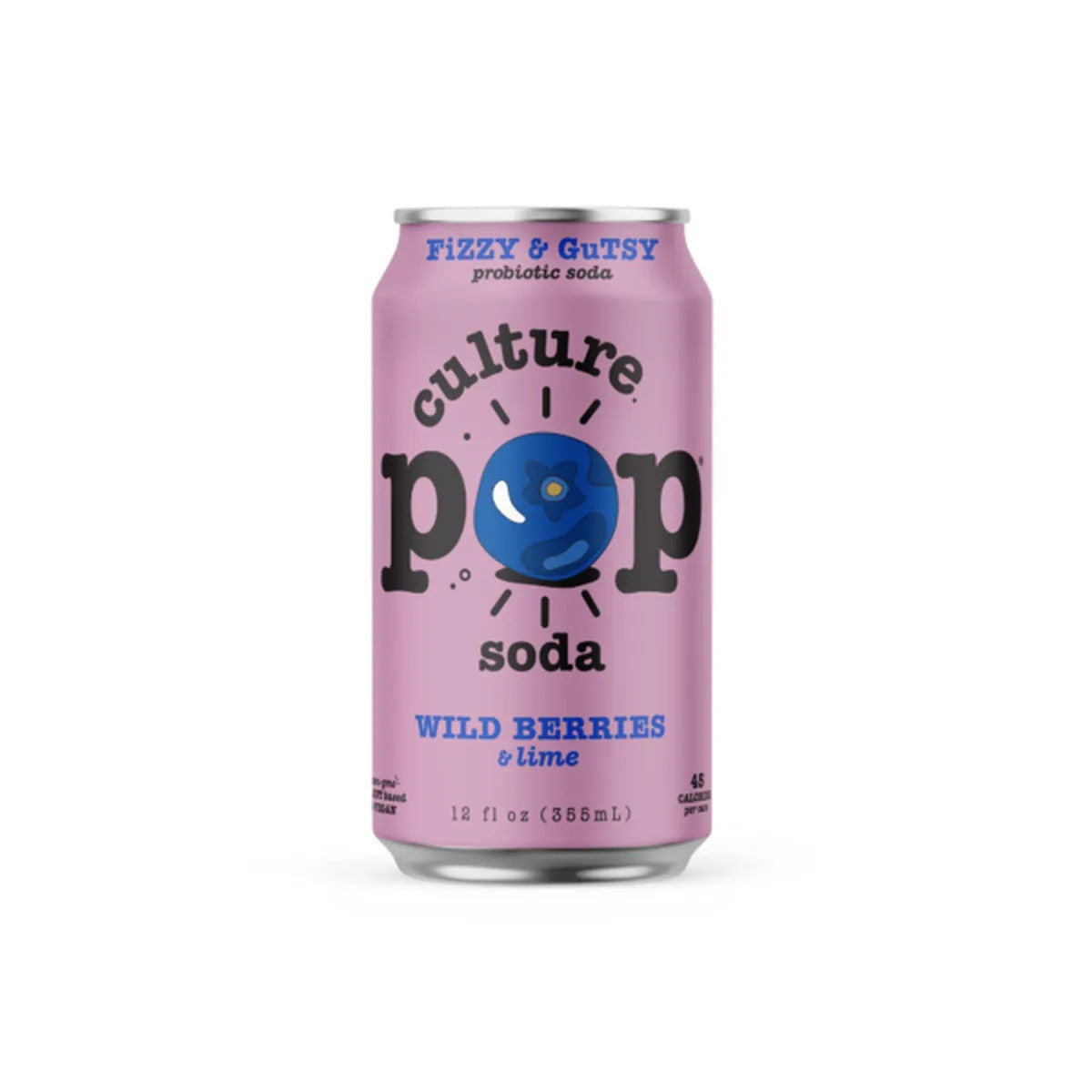 Culture Pop Soda Wild Berries Basil & Lime - 6 pack