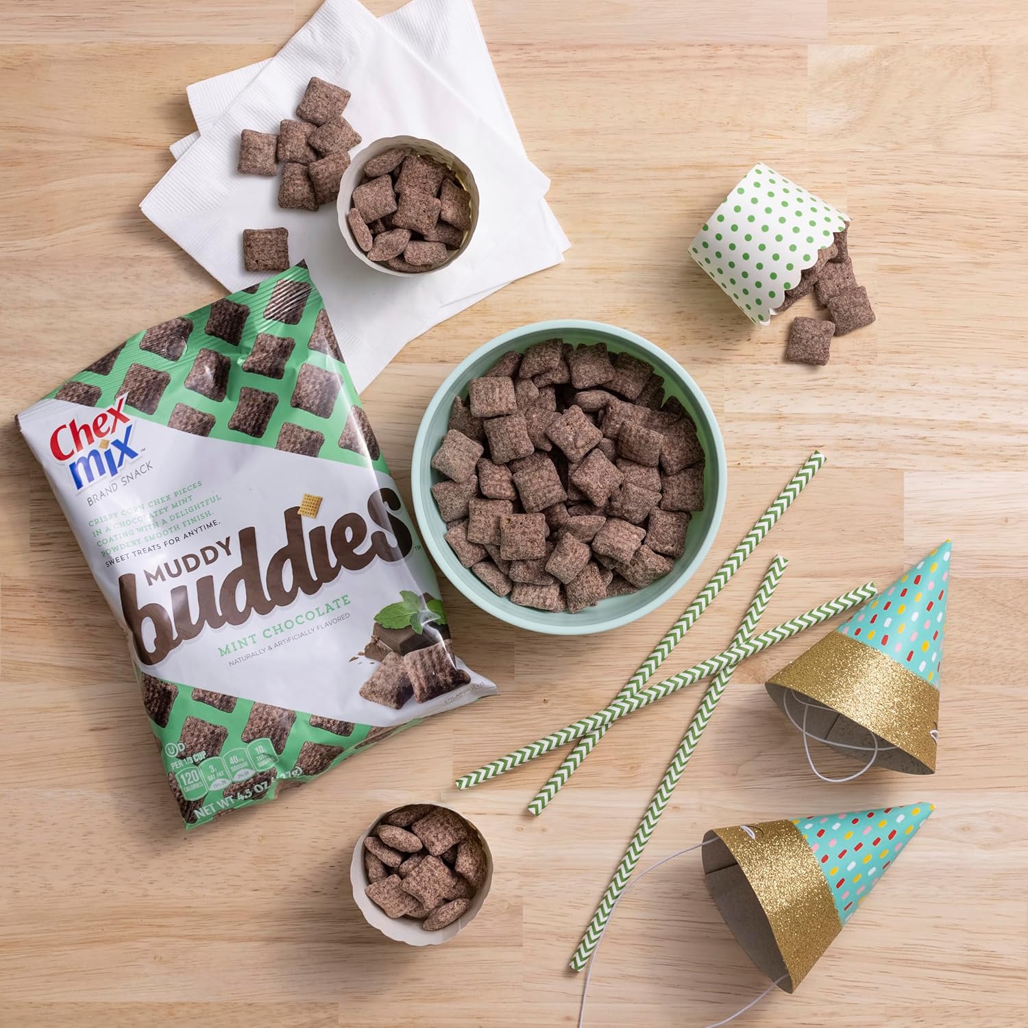 7 Pack Chex Mix Muddy Buddies Mint Chocolate (4.5 Oz) Snacks Chex Mix, Latest