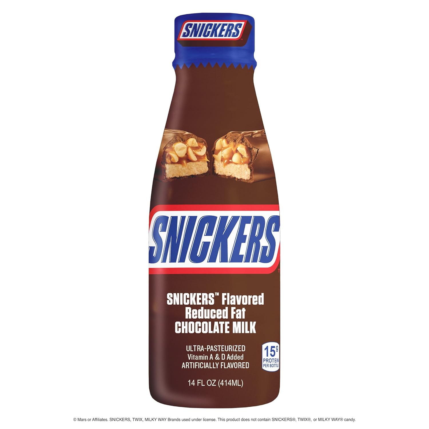 12 Pack Snickers Flavored Reduced Fat Chocolate Milk Drink, 414ml Drink Mixes Snickers, Trending, Latest products