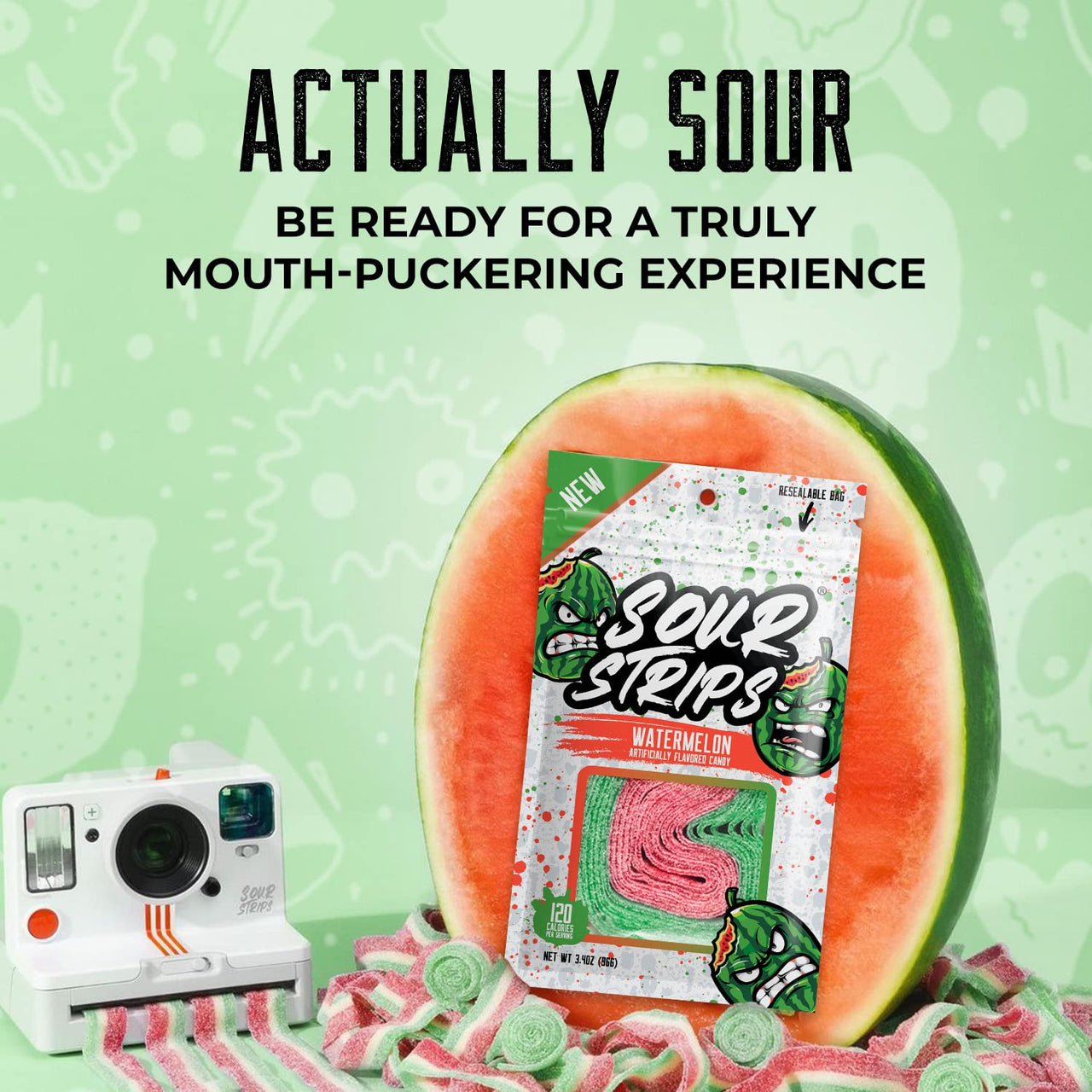 Sour Strips Watermelon Flavor Tiktok Candy