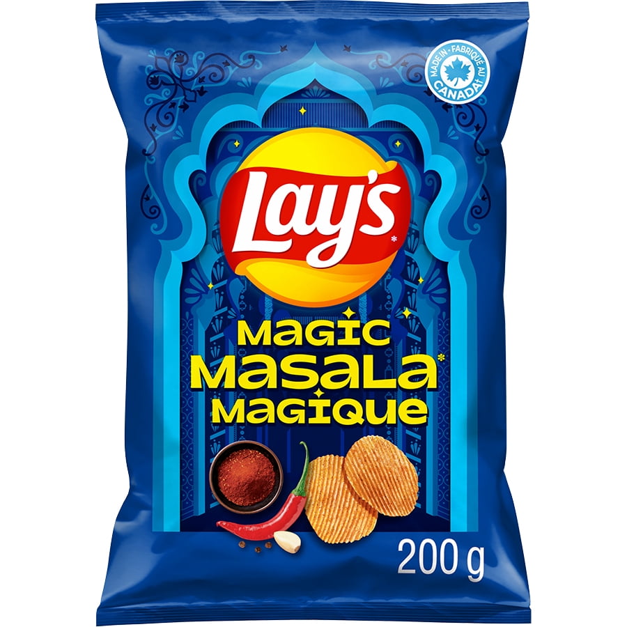 Lays Magic Masala Ridged Flavoured Potato Chips 200g Snacks/Chips Lays, latest, Trending Products