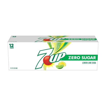 12 Pack 7UP Lemon Lime Zero Sugar Soda Pop (not for sale) 7up, TSAED, cases, Zero Sugar, 12 Pack