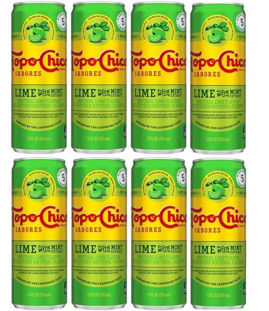 8 Pack Topo Chico Lime with Mint Mexico Soda Pop (not for Sale) Topo Chico, Bestseller Drinks