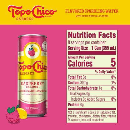 8 Pack Topo Chico Raspberry With Lemon Flavor Cans (12 Oz) Soda Pop Topo Chico, Latest Products, trending