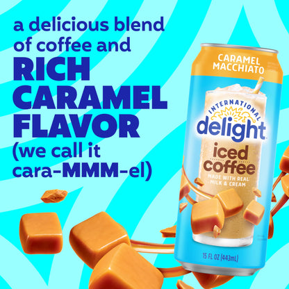 6 pack International Delight Caramel Iced Coffee (15 Oz) Soda Pop (not to sale) International Delight, Cases, 6 Pack, Zero Sugar