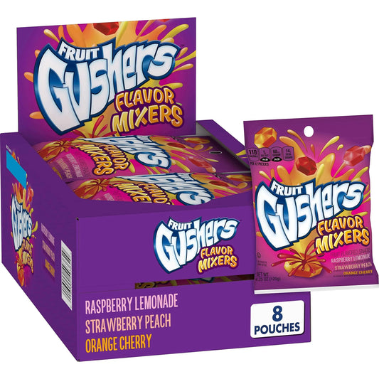 8 Pack Fruit Gushers Flavor Mixers - Candy from Gushers, TSASN&CH, TSARC, bulk