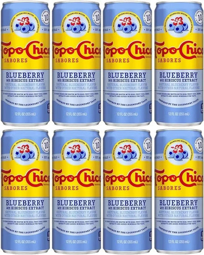8 Pack Topo Chico Blueberry Hibiscus Extract Mexico Soda Pop (not for Sale) Topo Chico, Bestseller Drinks