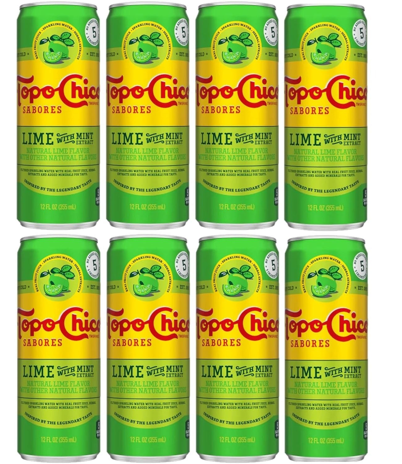 8 Pack Topo Chico Lime with Mint Mexico