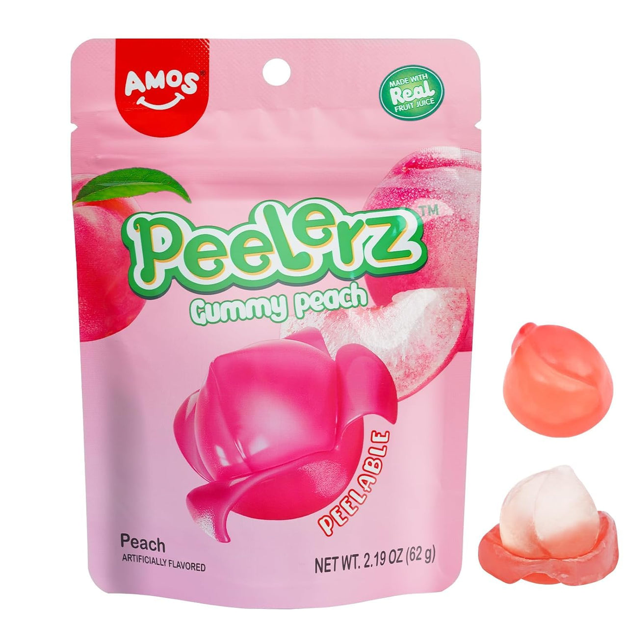 AMOS Peelerz Gummy Peach Peel able Candy