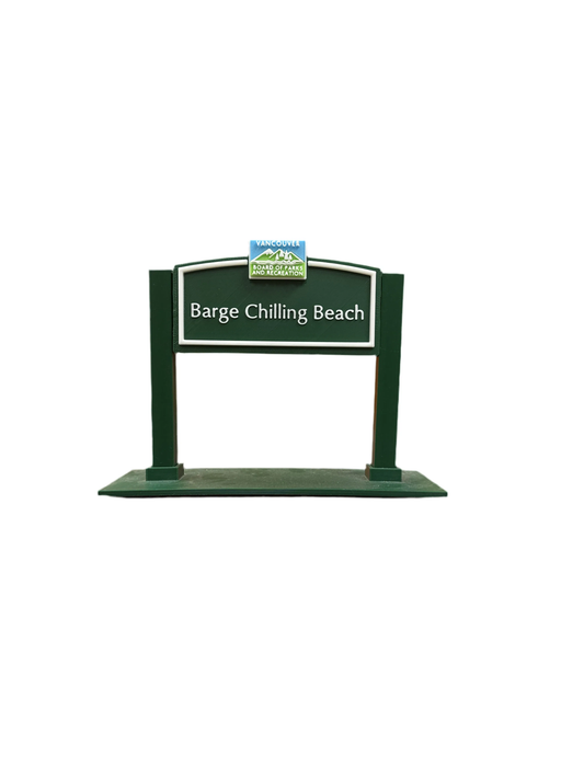 Barge Chilling Beach 3D Printed Funny Desk Sign Snack Attack