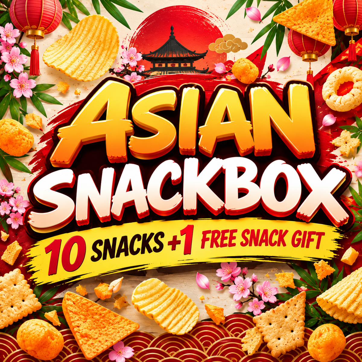Asian Snack Box 10 Assorted Snacks with Gift Snack Attack