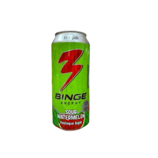 Binge Energy Sour Watermelon (473ml) - Soda Pop (not for sale) from Binge Energy, TSAED