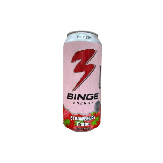 Binge Energy Strawberry (473ml) - Soda Pop (not for sale) from Binge Energy, TSAED