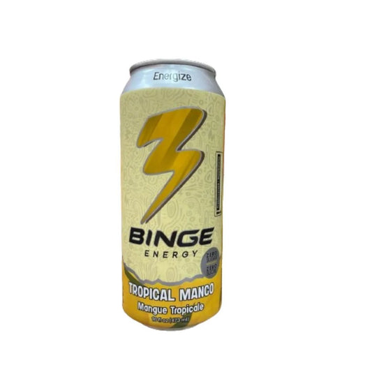 Binge Energy Tropical Mango (473ml) - Soda Pop (not for sale) from Binge Energy, TSAED