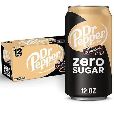 12 Pack Dr Pepper Cream Zero Sugar - Soda Pop (not for sale) from Keurig Dr Pepper company, TSAED, cases, Zero Sugar, 12 Pack