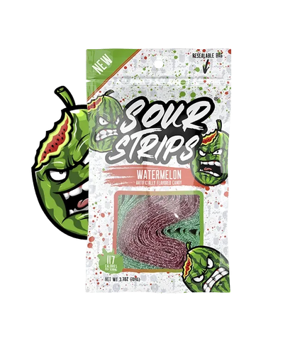 Sour Strips Watermelon Flavor Tiktok Candy - Sour Candy (not for sale) from Sour Strips, Trending, cabestseller