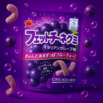 Bourbon Fettuccine Gummy Italian Grape Flavour (Japan) - 50g Gummies Bourbon Fettuccine, Latest Products, Trending