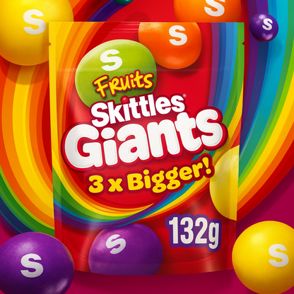 Skittles Giants Fruits (UK) 132g Candy Skittles, trending products, Latest