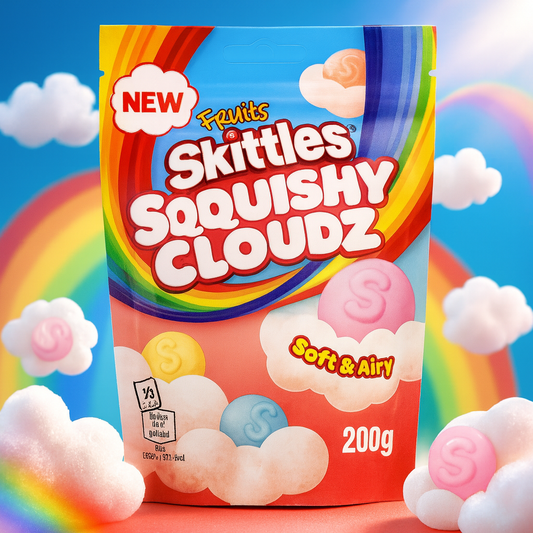 Skittles Squishy Cloudz Fruits (UK) 94g Candy Skittles, trending products, Latest