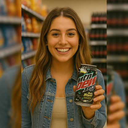 6 Pack Mtn Dew Baja Blast Zero Sugar Soda Pop (not to sale) Mtn Dew, cases, 6 Pack, Zero Sugar