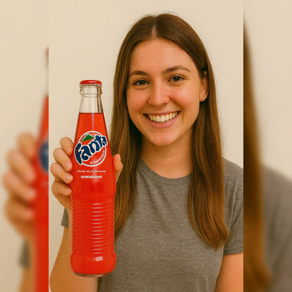 Fanta Strawberry Mexico Glass Bottle