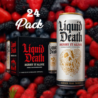 Liquid Death Berry It Alive 24 pack Soda Pop (not for sale) Liquid Death, TSAED