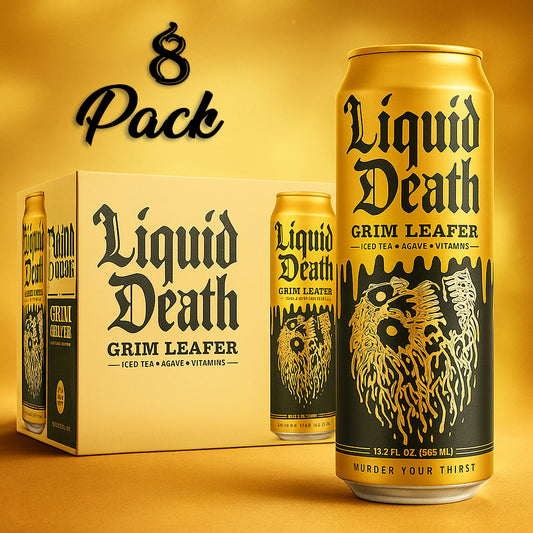 8 Pack Liquid Death Iced Tea Grim Leafer