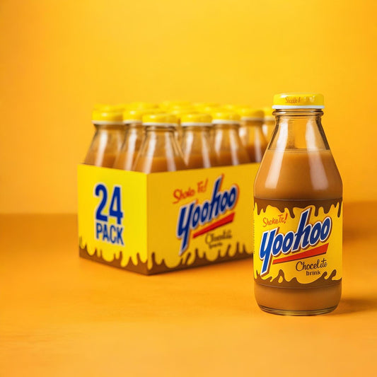 YooHoo Chocolate Drink Glass Bottle - 24 Pack Soda Pop (not for Sale) YooHoo, 24 Pack, Cases