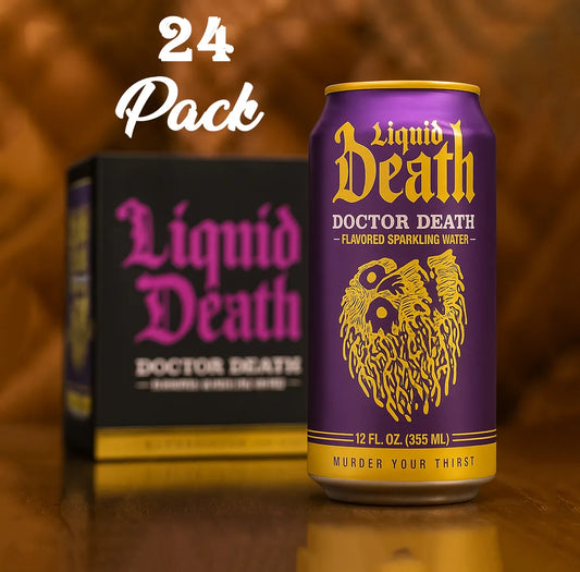 Liquid Death Doctor Death 24 Pack Drink Soda Pop (not for Sale) Liquid Death, 24 Pack, Cases