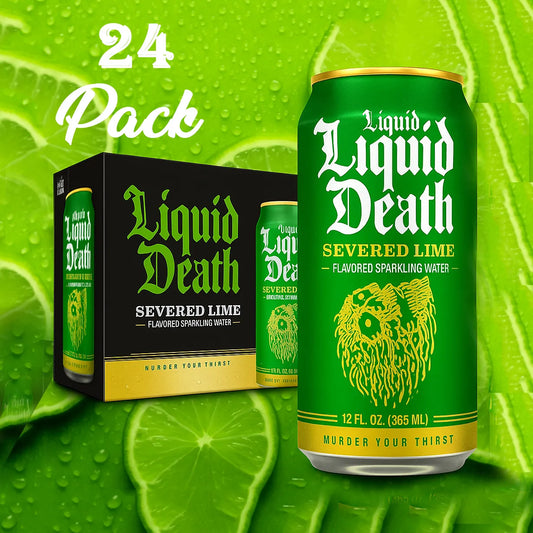 Liquid Death Severed Lime 24 Pack Drink Soda Pop (not for Sale) Liquid Death, 24 Pack, Cases, Bestseller Drinks
