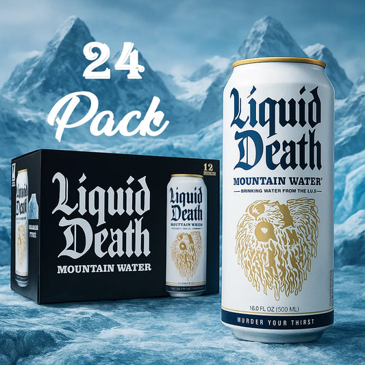 Liquid Death Mountain Water 24 Pack Drink Soda Pop (not for Sale) Liquid Death, 24 Pack, Cases
