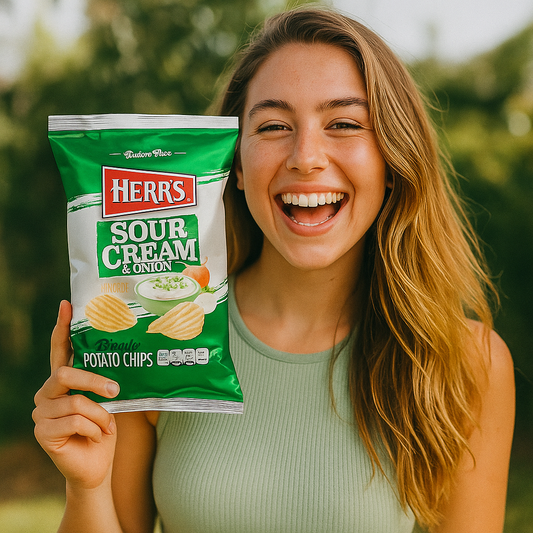 Herr's Sour Cream and Onion Potato Chips 71g Snacks/Chips Herr’s, Trending, Latest Products