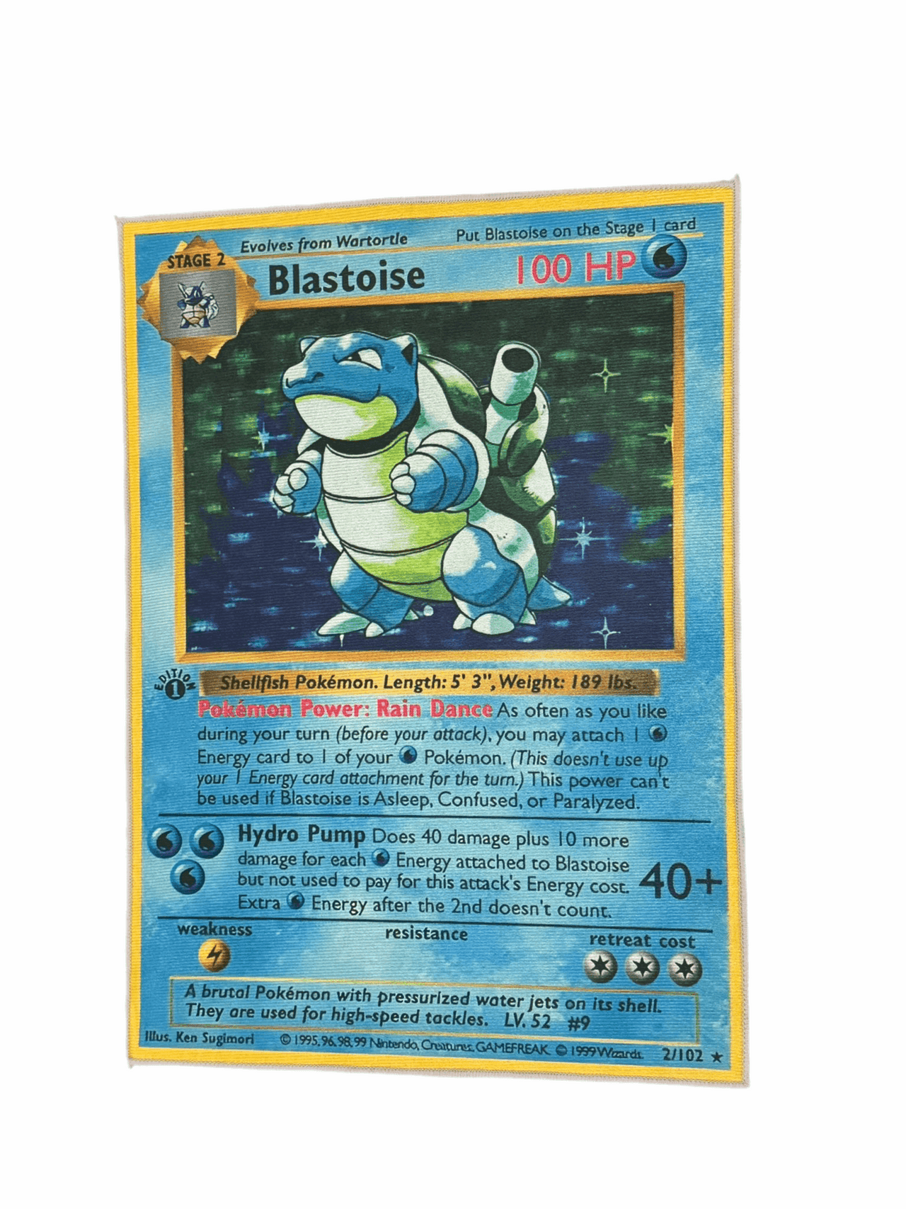 Blastoise Pokemon Card Floor Rug/Mat