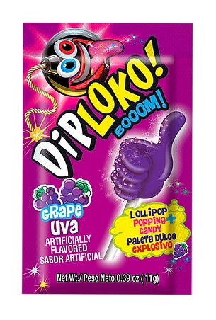 DipLoko Boom Grape Lollipop Popping Candy