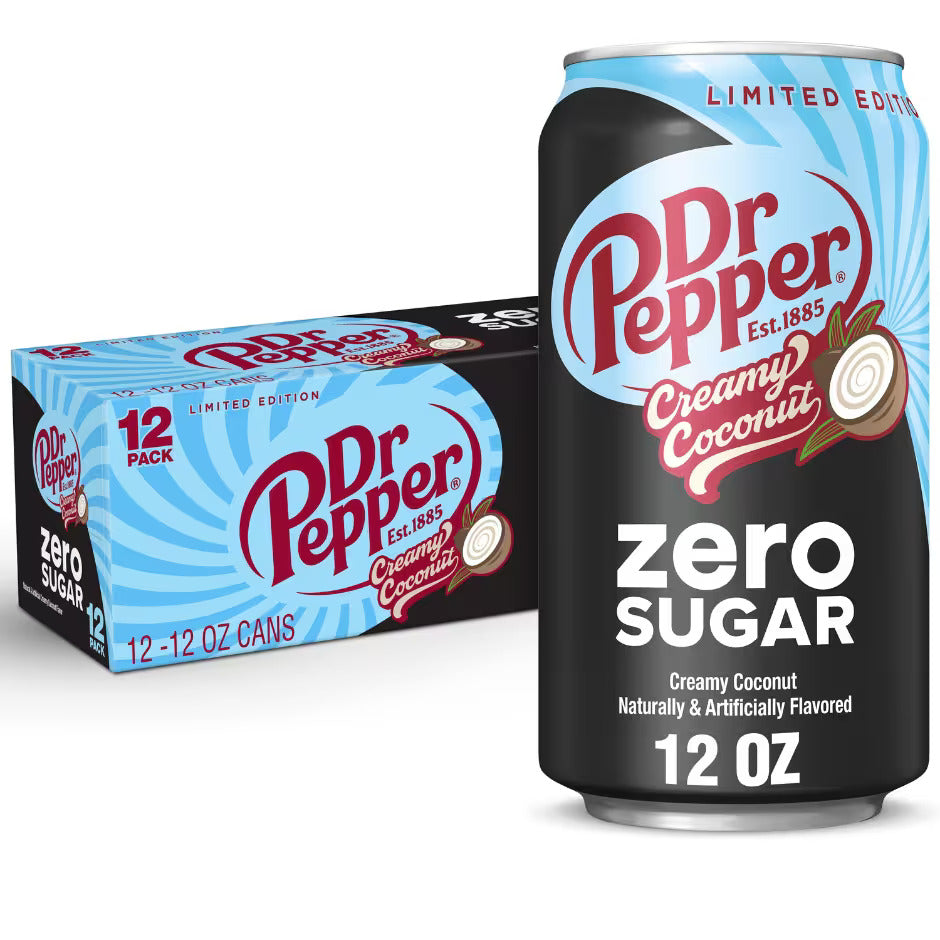 12 Pack Dr Pepper Creamy Coconut Zero Sugar Ultra Rare Find