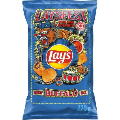 Lays Rockin' Buffalo Flavoured Potato Chips, 220g Snacks/Chips Lays, trending products