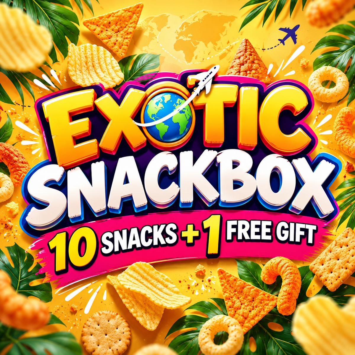Exotic Snacks Adventure Assorted Treat Box | 10 Snacks + Free Gift Snack Attack