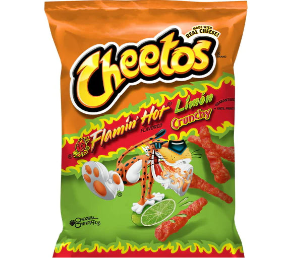 Cheetos Flamin' Hot Limon Crunchy 60g Best Before Passed