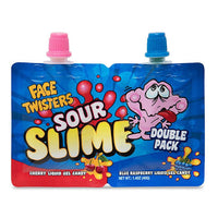 Thumbnail for Face Twisters Sour Slime Double Pack Cherry+Blue Raspberry