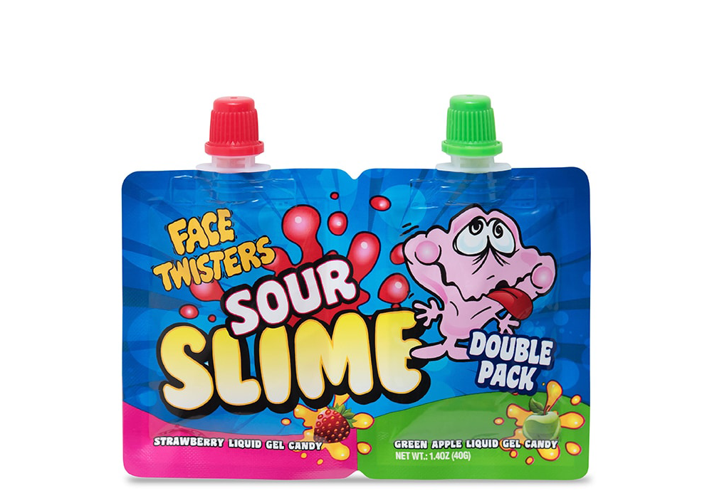Face Twisters Sour Slime Double Pack Strawberry+Apple