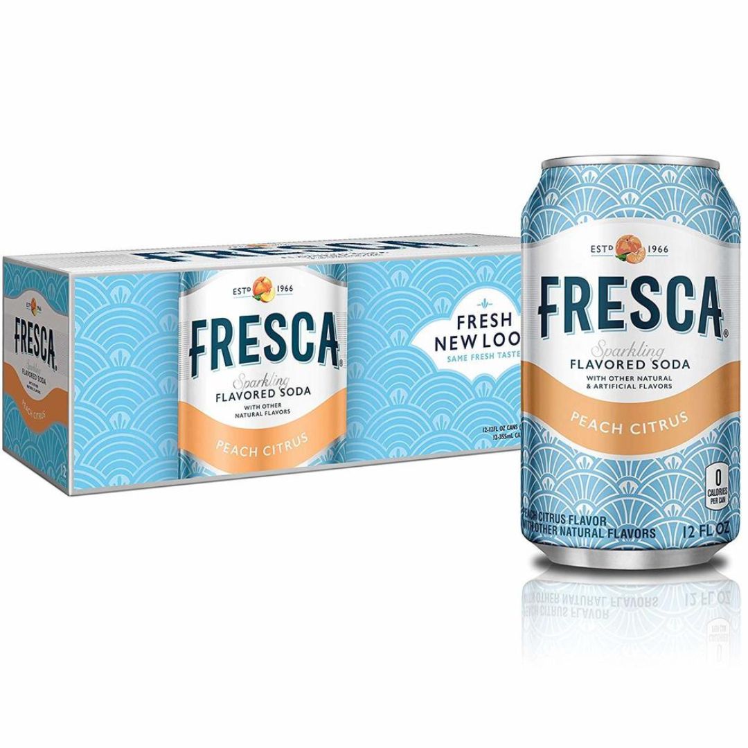 12 Pack Fresca Peach Citrus Sparkling Soda Water