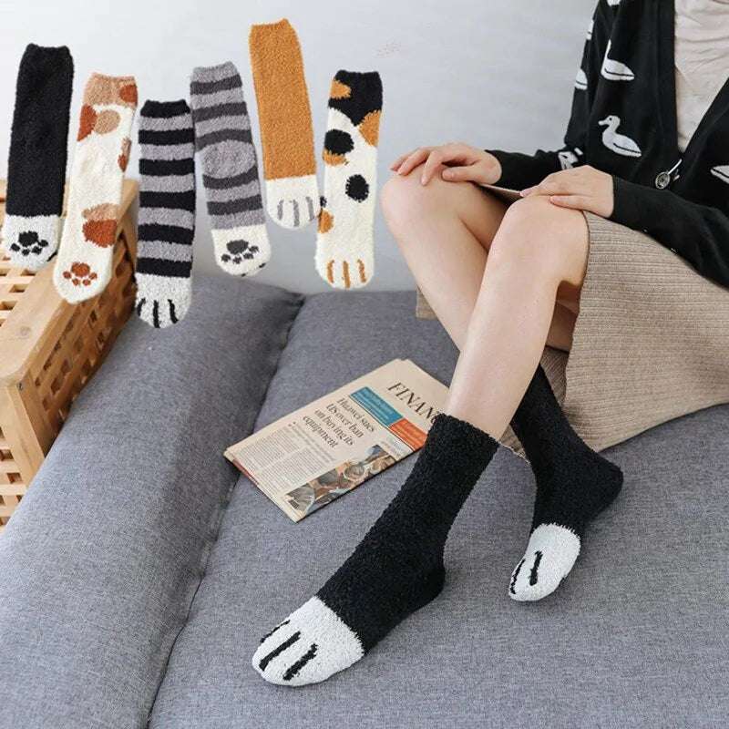 Plush Cat Paws Socks