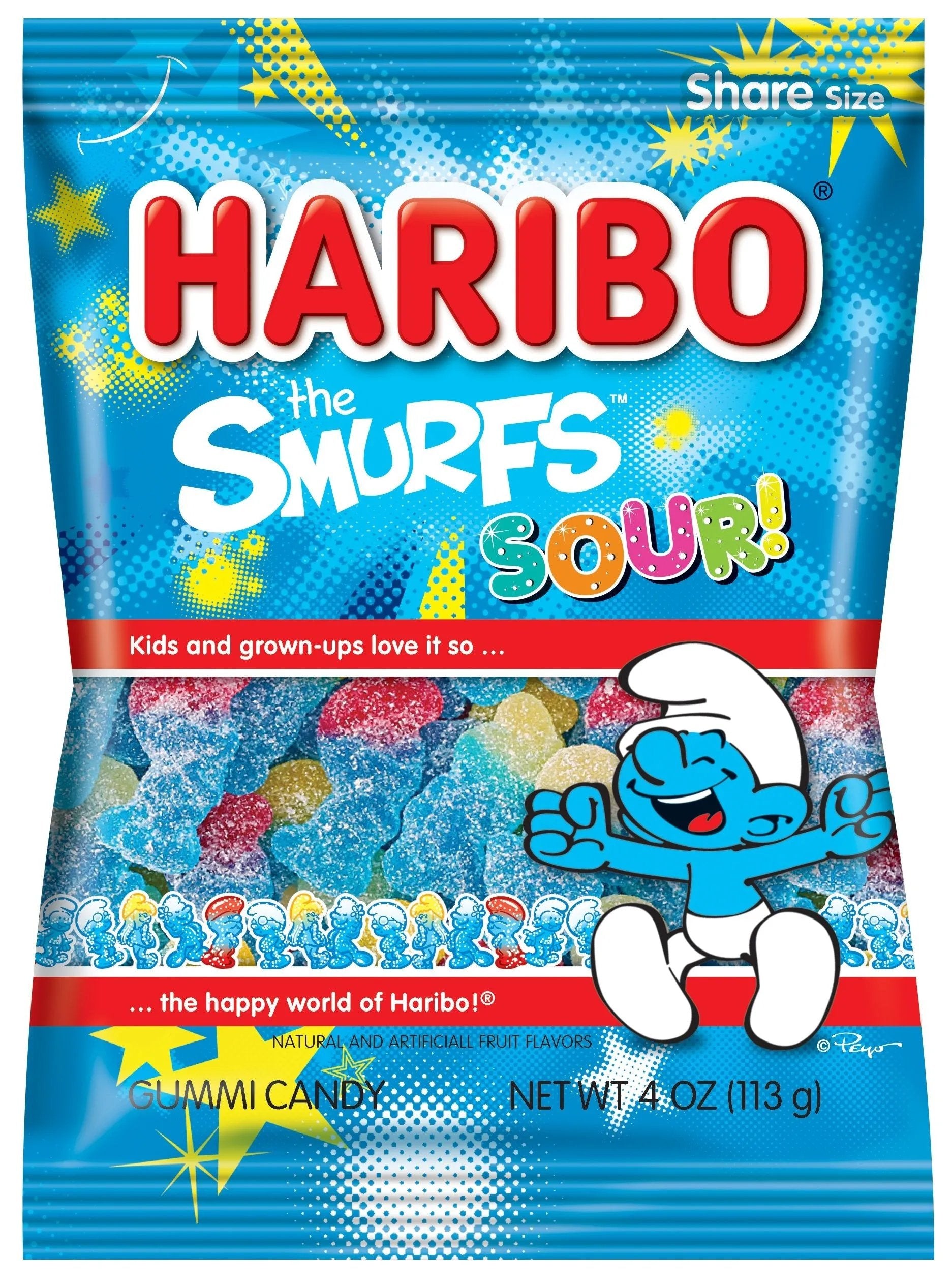 Haribo The Smurfs Sour - Candy (not for sale) from Haribo Gummies Snack Box, TSASN&CH, TSARC