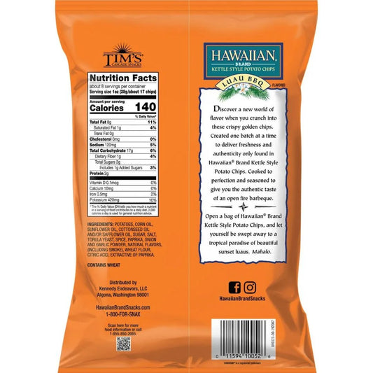 Hawaiian Brand - Luau BBQ Flavoured 212.6g - Snacks/chips (not for sale) from Hawaiian chips, trending products, bestseller