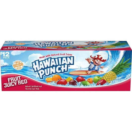 12 pack Hawaiian Punch Fruit Juicy Red Soda Pop (not for sale) Hawaiian Punch, TSAED, cases, 12 Pack