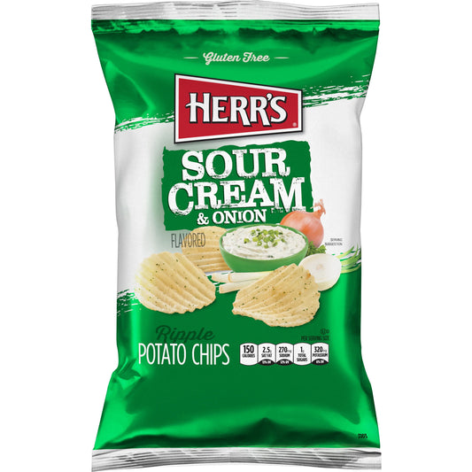 Herr's Sour Cream and Onion Potato Chips 71g Snacks/Chips Herr’s, Trending, Latest Products