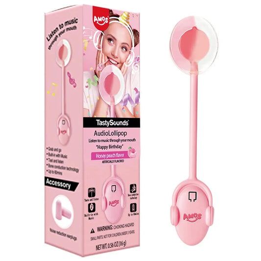 Amos Audio Lollipop Honey Peach Flavor Best Before Passed - candy from Amos 4D Peelerz, TSARC, trending products, Bestseller, USA