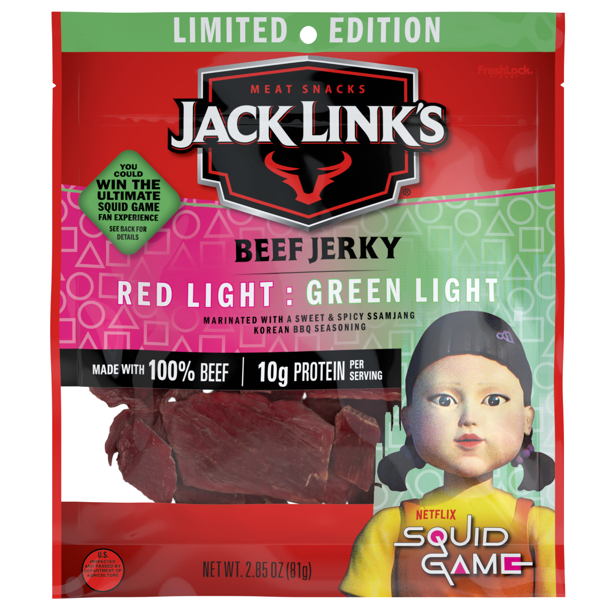 Squid Games Beef Jerky Red Light Green Light Limited Edition