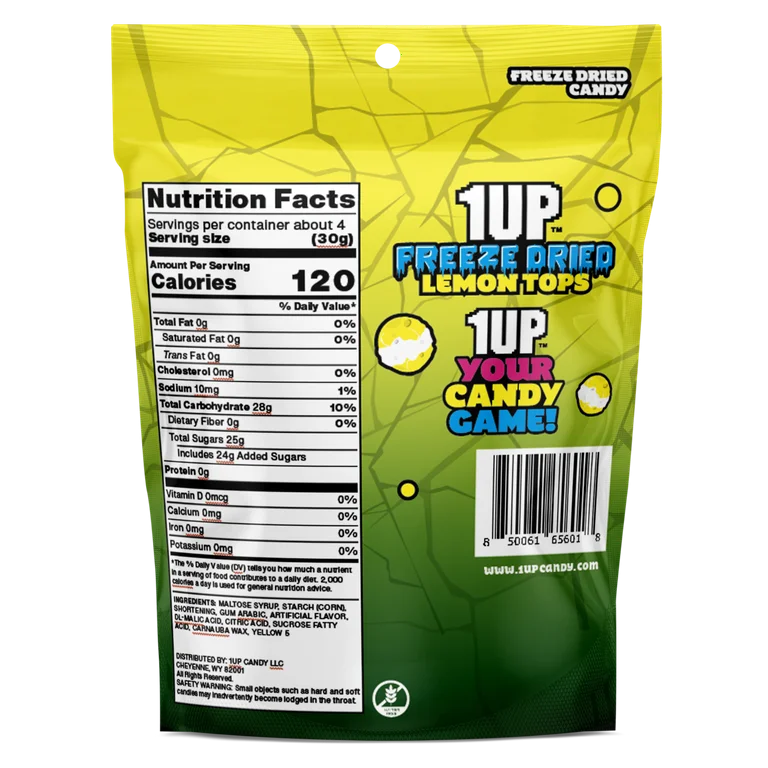 1UP Freeze Dried Lemon Tops Candy